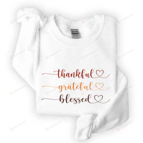 Thankful Grateful And Blessed Sweatshirt, Retro Thankful Sweatshirt, Fall Shirt, Thanksgiving For Women