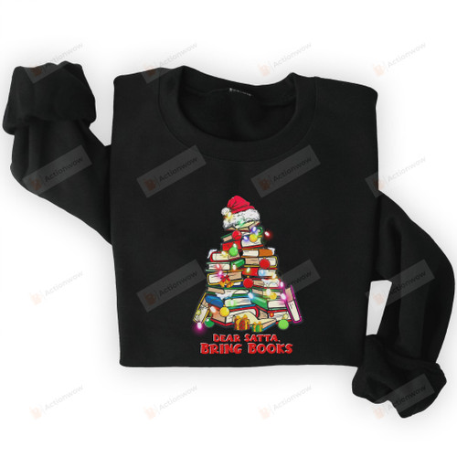 Merry Christmas Books Tree With Lights Sweatshirt, Christmas Gifts For Reading Lovers Bookworm