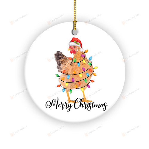 Funny Chicken Christmas Ornament, Merry Christmas Chickmas Ornament Decorations For Christmas Tree