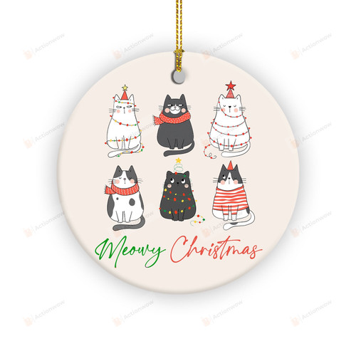 Meowy Christmas Ornaments, Christmas Cat Ornaments, Happy Cat Year, Cat Lover Gifts, Christmas Gift, Christmas Gift For Cat Mom Gifts For Cat Lover