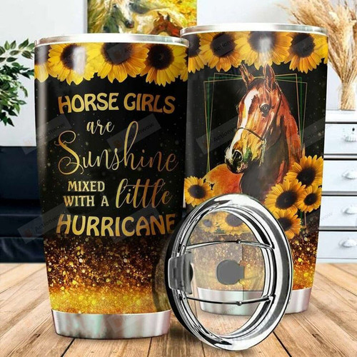 Funny Gifts For Horse Lover Horse Girls Are Sunshine Mixed With A Hurricane Tumbler Cup 20oz Sports Bottle Steel Vacuum Insulated Tumbler Cup For Coffee Tea Gifts Birthday Christmas Thanksgiving