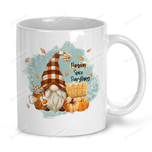Cute Fall Coffee Mug, Pumpkin Spice Everything Mug, Gnome Pumpkin Mug, Fall Thanksgiving Cups, Fall Gifts, Thanksgiving Gifts, Christmas Gifts For Men Women
