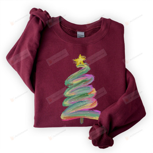 Christmas Watercolor Sweatshirt, Christmas Sweater, Christmas Crewneck, Christmas Tree Sweatshirt