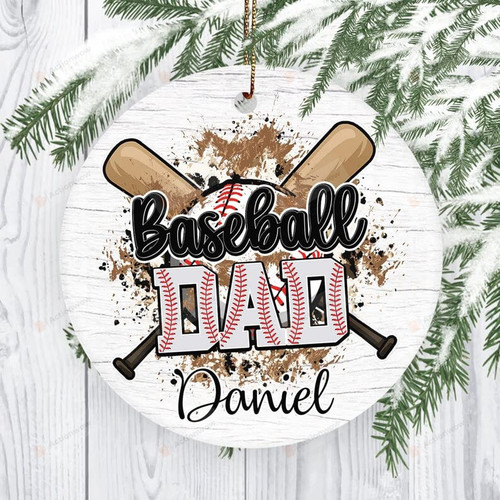 Personalized Baseball Dad Christmas Ornament, Baseball Christmsa Gift, Christmas Dad Gift