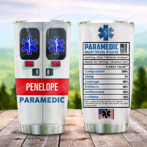 Paramedic Nutrition Facts Stainless Steel Tumbler, Tumbler Cups For Coffee/Tea, Great Customized Gifts For Birthday Christmas Thanksgiving