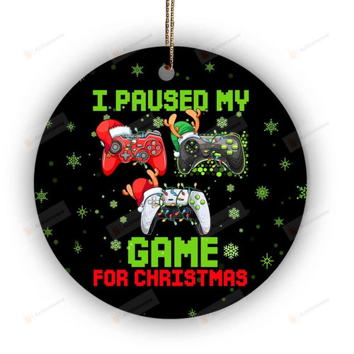 I Paused My Game For Christmas Ornament, Controller Santa Hat, Gaming Christmas, Christmas Video Game Ornament, Gamer Christmas Ornament