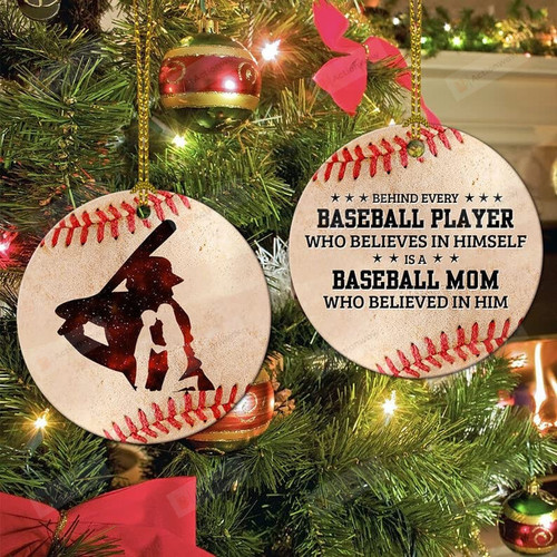 Baseball Player Mom Ornament, Baseball Year Christmas Ornament, Custom Baseball Player Gift Idea, Baseball Player Ceramic Gifts
