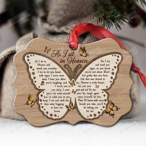As I Sit In Heaven Ornament, Memorial Ornament, Memorial Gifts, Sympathy Bereavement Gifts, Mother Memorial Ornament, Memorial Gifts For Loss Of Mother, Mom In Heaven, Loss Of A Loved One Gifts