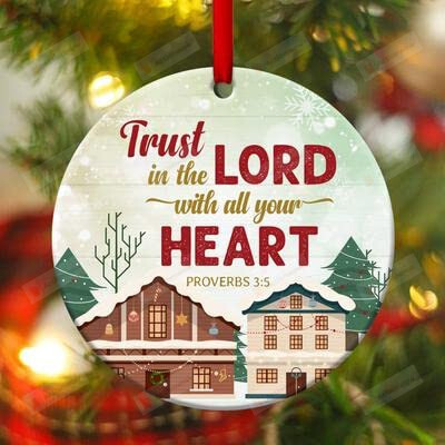 Trust In The Lord With All Your Heart Ornament Christ Ornament Jesus Lover Gifts Christmas Tree Ornament Hanging Decoration Gift For Christmas