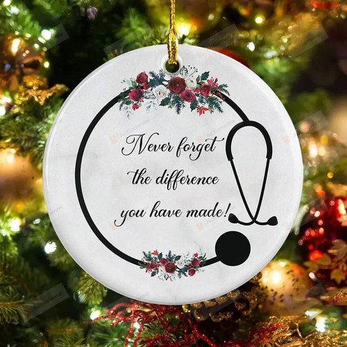 Coworker Gift, Never Forget The Difference You Make Ornament, Thank You Ornament, Meaningful Retirement Gift, Retirement Ornament, Colleague Gift, Gift For Medical Doctor, Doctor Gift,