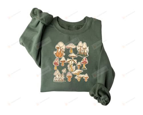 Mushroom Sweatshirt, Gardening Sweatshirt, Nature Sweatshirt, Gardening Gift, Nature Gift, Plant Sweatshirt Mushroom Lover Womens Sweatshirt
