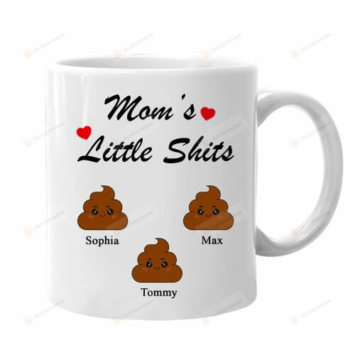 Personalized Mommy'S Little Shi-Ts Poo-P Emoji Mug Gifts For Mom From Kids Funny Mug For Mother'S Day Gifts