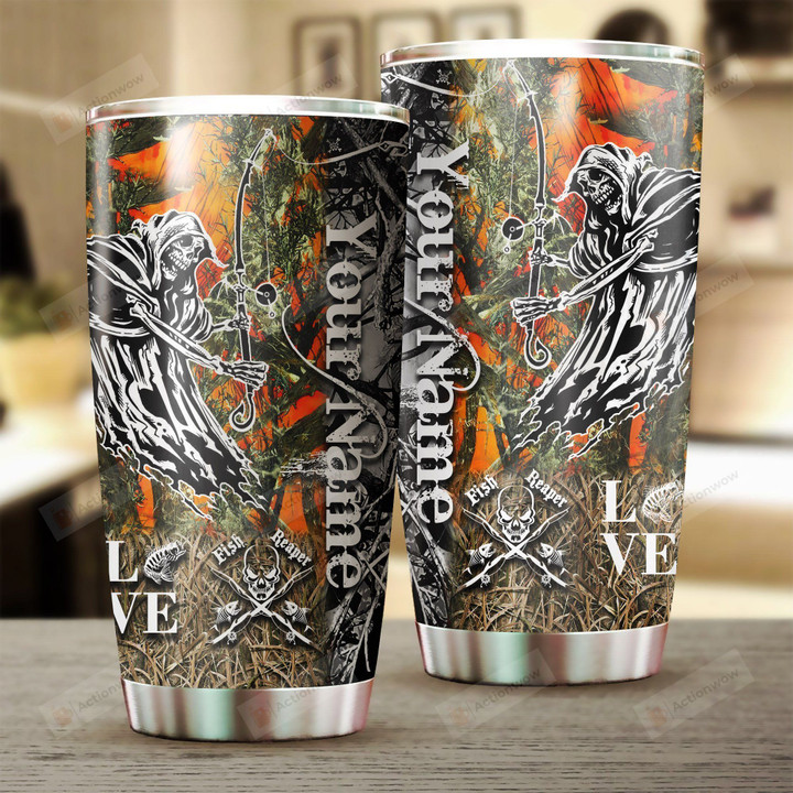 Personalized Fishing Stainless Steel Tumbler Perfect Gifts For Fishing Lover Tumbler Cups For Coffee/Tea, Great Customized Gifts For Birthday Christmas Thanksgiving