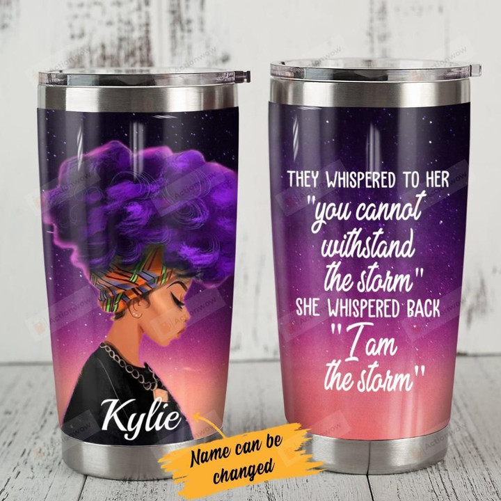 Personalized Black Girl Purple Afro If They Whispered To You Stainless Steel Tumbler Tumbler Cups For Coffee/Tea, Great Customized Gifts For Birthday Christmas Thanksgiving