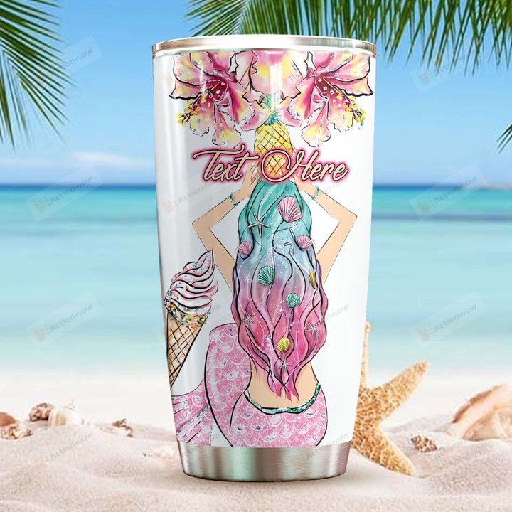 Personalized Mermaid Stainless Steel Tumbler Perfect Gifts For Mermaid Lover Tumbler Cups For Coffee/Tea, Great Customized Gifts For Birthday Christmas Thanksgiving