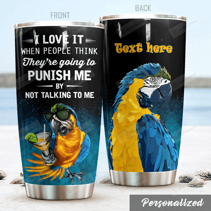 Personalized Parrot I Love It Stainless Steel Tumbler Perfect Gifts For Parrot Lover Tumbler Cups For Coffee/Tea, Great Customized Gifts For Birthday Christmas Thanksgiving