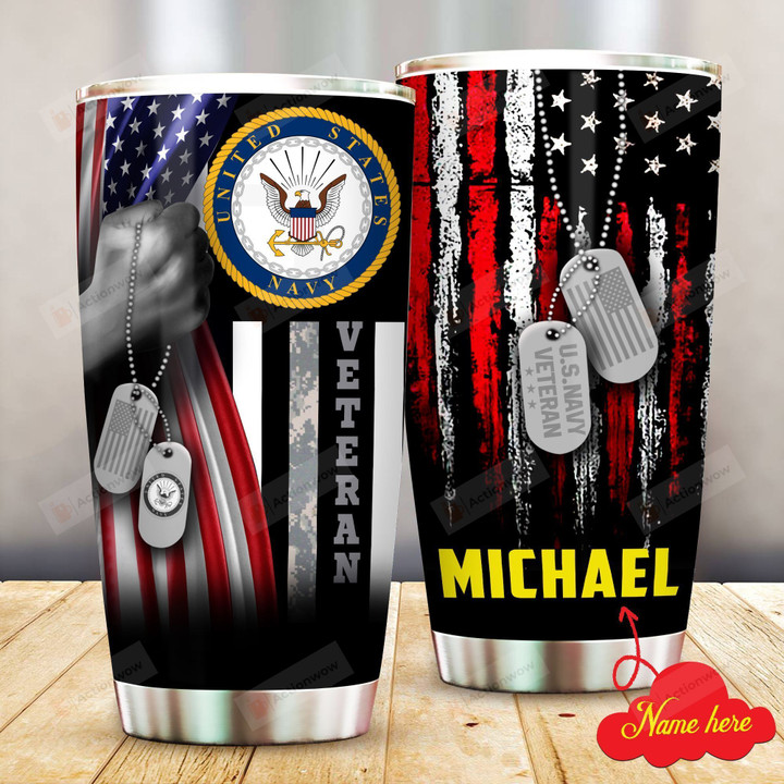 Personalized Veteran Stainless Steel Tumbler Perfect Gifts For  Veteran Tumbler Cups For Coffee/Tea, Great Customized Gifts For Birthday Christmas Thanksgiving