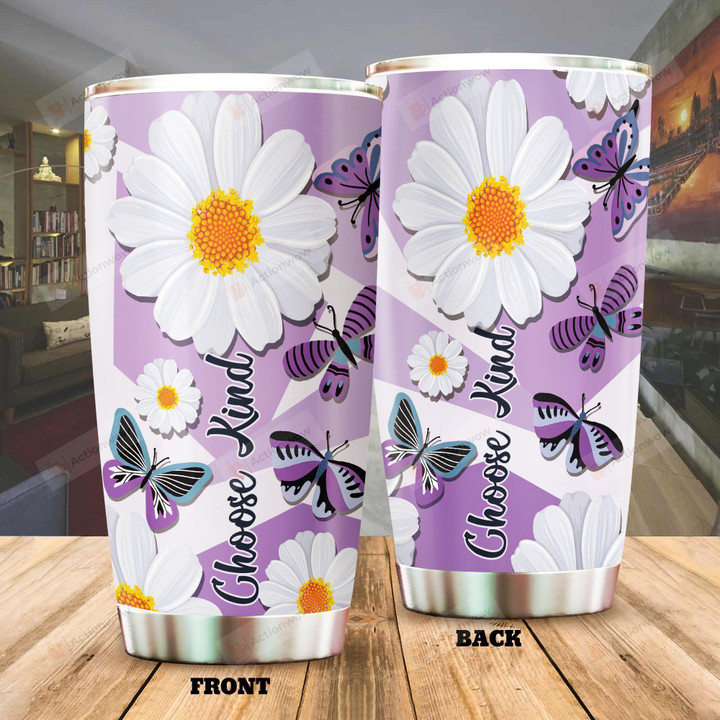 Butterfly Choose Kind Stainless Steel Tumbler Perfect Gifts For Butterfly Lover Tumbler Cups For Coffee/Tea, Great Customized Gifts For Birthday Christmas Thanksgiving