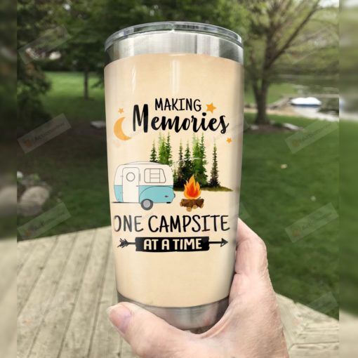 Camping Making Memories Once Campsite At A Time Stainless Steel Tumbler Perfect Gifts For Camping Lover Tumbler Cups For Coffee/Tea, Great Customized Gifts For Birthday Christmas Thanksgiving