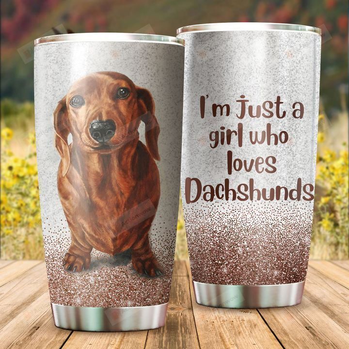 Dachshund Dog I'm Just A Girl Who Love Dachshunds Stainless Steel Tumbler Perfect Gifts For Dog Lover Tumbler Cups For Coffee/Tea, Great Customized Gifts For Birthday Christmas Thanksgiving