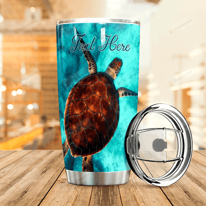 Personalized Turtle Stainless Steel Tumbler Perfect Gifts For Turtle Lover Tumbler Cups For Coffee/Tea, Great Customized Gifts For Birthday Christmas Thanksgiving
