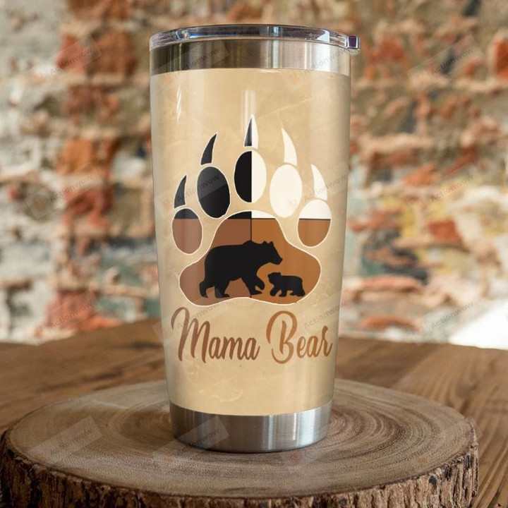 Mama Bear Stainless Steel Tumbler, Tumbler Cups For Coffee/Tea, Great Customized Gifts For Birthday Christmas Thanksgiving