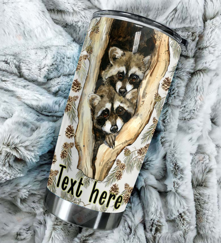 Personalized Raccoon Stainless Steel Tumbler Perfect Gifts For Raccoon Lover Tumbler Cups For Coffee/Tea, Great Customized Gifts For Birthday Christmas Thanksgiving