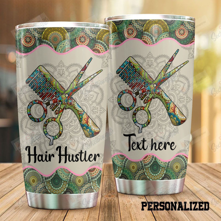 Personalized Hair Hustler Mandala Stainless Steel Tumbler Perfect Gifts For Hair Hustler Tumbler Cups For Coffee/Tea, Great Customized Gifts For Birthday Christmas Thanksgiving