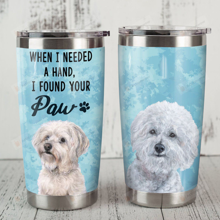 Bichon Frise Dog I Found Your Paw Dog Print Stainless Steel Tumbler Perfect Gifts For Dog Lover Tumbler Cups For Coffee/Tea, Great Customized Gifts For Birthday Christmas Thanksgiving