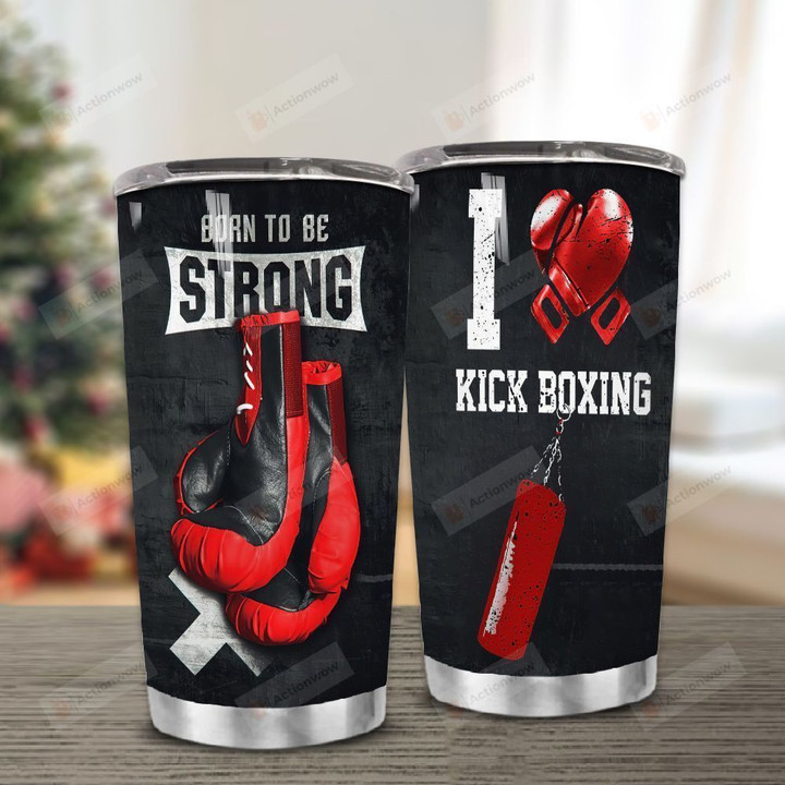 Boxing Born To Be Strong Stainless Steel Tumbler Perfect Gifts For Boxing Lover Tumbler Cups For Coffee/Tea, Great Customized Gifts For Birthday Christmas Thanksgiving
