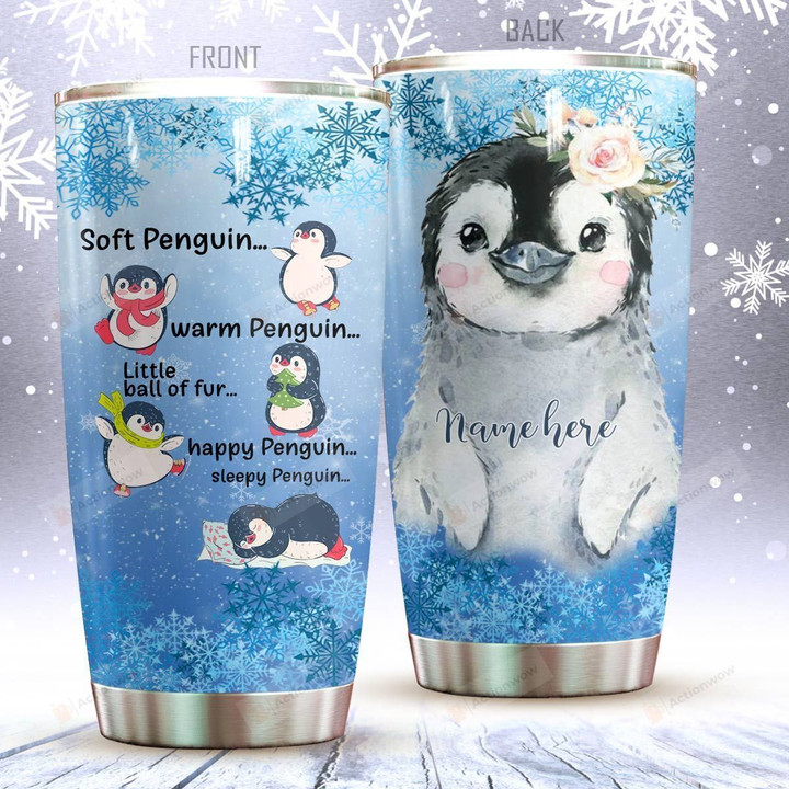Personalized Soft Penguin Warm Penguin Stainless Steel Tumbler Perfect Gifts For Penguin Lover Tumbler Cups For Coffee/Tea, Great Customized Gifts For Birthday Christmas Thanksgiving