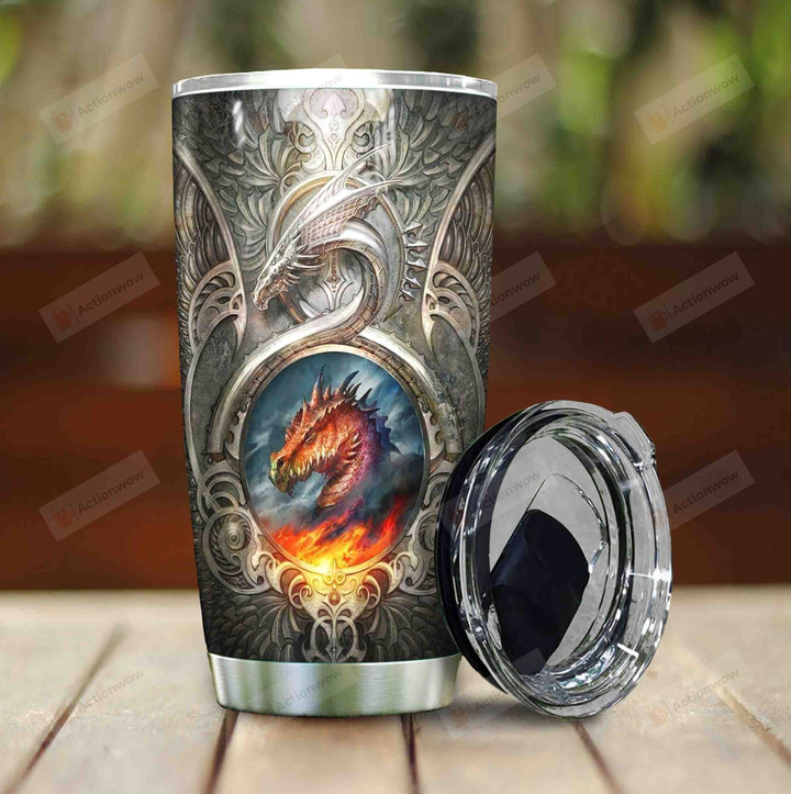 Dragon Stainless Steel Tumbler Perfect Gifts For Dragon Lover Tumbler Cups For Coffee/Tea, Great Customized Gifts For Birthday Christmas Thanksgiving