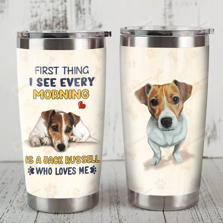 A Jack Russell Who Loves Me Stainless Steel Tumbler Perfect Gifts For Dog Lover Tumbler Cups For Coffee/Tea, Great Customized Gifts For Birthday Christmas Thanksgiving
