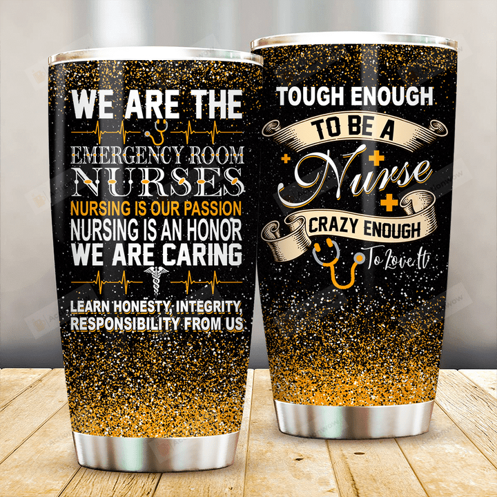 Nurse Nursing Is Our Passion Yellow Sparkle Stainless Steel Tumbler Perfect Gifts For Nurse Tumbler Cups For Coffee/Tea, Great Customized Gifts For Birthday Christmas Thanksgiving
