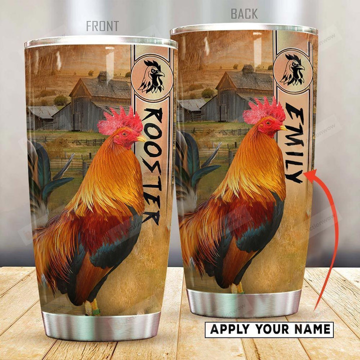 Personalized Rooster Stainless Steel Tumbler, Tumbler Cups For Coffee/Tea, Great Customized Gifts For Birthday Christmas Thanksgiving