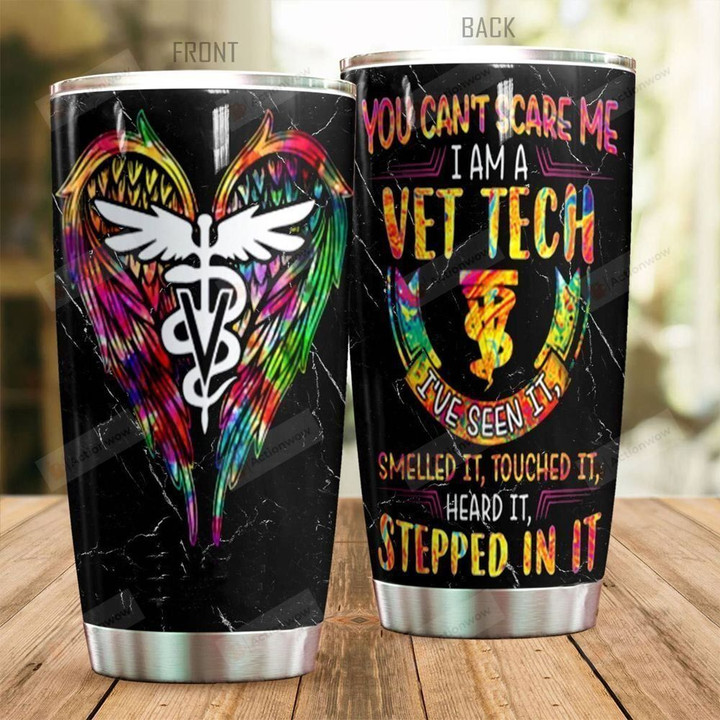 I Am Vet Tech Wings Stainless Steel Tumbler, Tumbler Cups For Coffee/Tea, Great Customized Gifts For Birthday Christmas Thanksgiving