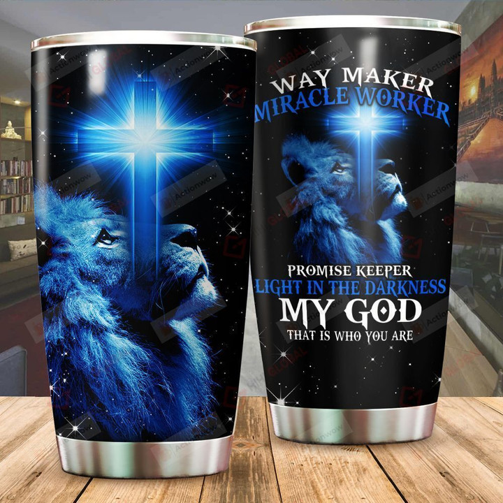 Lion Way Maker Miracle Worker Stainless Steel Tumbler Perfect Gifts For Lion Lover Tumbler Cups For Coffee/Tea, Great Customized Gifts For Birthday Christmas Thanksgiving