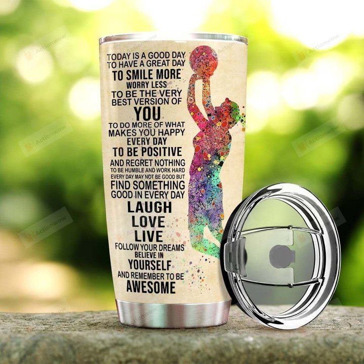 Basketball Girl To Be Humble And Work Hard Everyday Stainless Steel Tumbler Perfect Gifts For Basketball Lover Tumbler Cups For Coffee/Tea, Great Customized Gifts For Birthday Christmas Thanksgiving