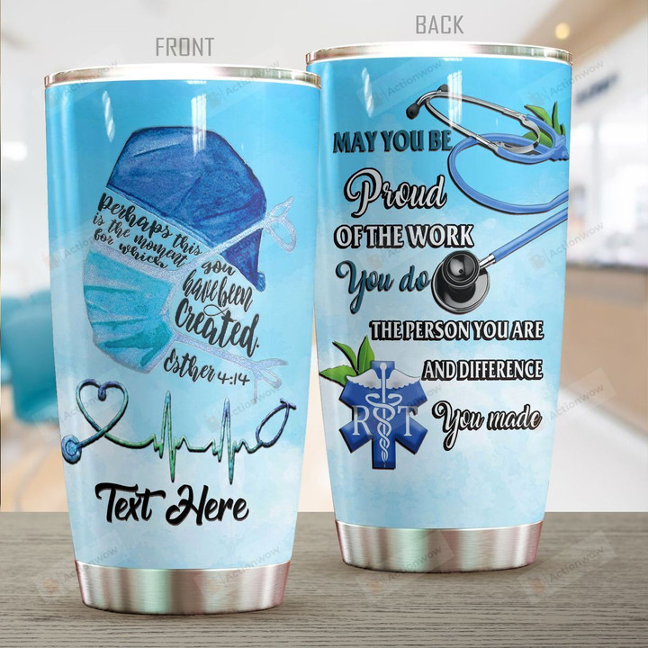 Personalized Nurse Difference You Made Stainless Steel Tumbler Perfect Gifts For Nurse Tumbler Cups For Coffee/Tea, Great Customized Gifts For Birthday Christmas Thanksgiving