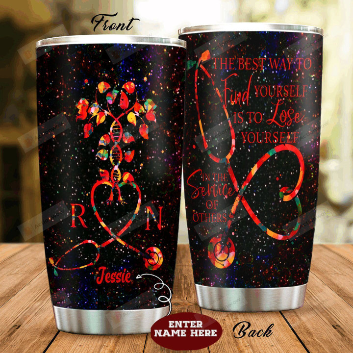 Personalized Nurse The Best Way To Find Yourself Stethoscopes Colorful Sparkle Stainless Steel Tumbler Perfect Gifts For Nurse Tumbler Cups For Coffee/Tea, Great Customized Gifts For Birthday Christmas Thanksgiving