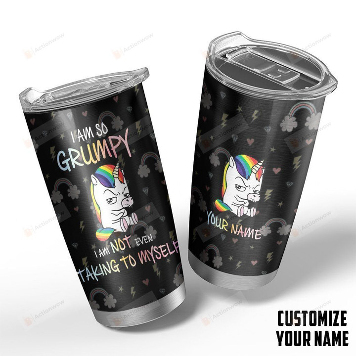 Personalized Unicorn I'm Not Even Talking To Myself Stainless Steel Tumbler Perfect Gifts For Unicorn Lover Tumbler Cups For Coffee/Tea, Great Customized Gifts For Birthday Christmas Thanksgiving