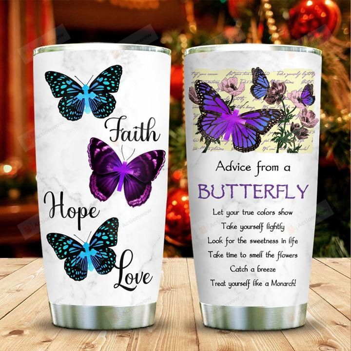 Jesus Christ Faith Hope Love Let  Your True Colors Show Stainless Steel Tumbler Perfect Gifts For Butterfly Lover Tumbler Cups For Coffee/Tea, Great Customized Gifts For Birthday Christmas Thanksgiving