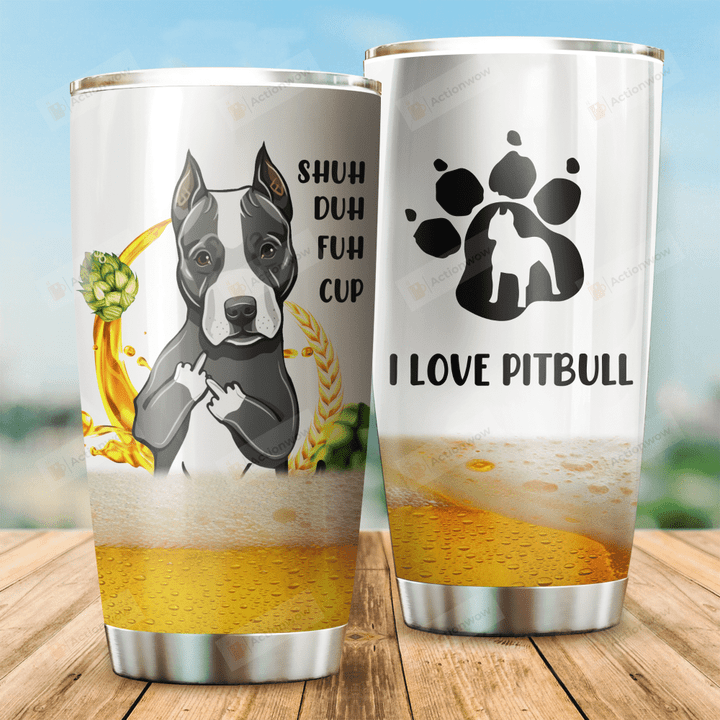 Beer I Love Pitbull Stainless Steel Tumbler, Tumbler Cups For Coffee/Tea, Great Customized Gifts For Birthday Christmas Thanksgiving