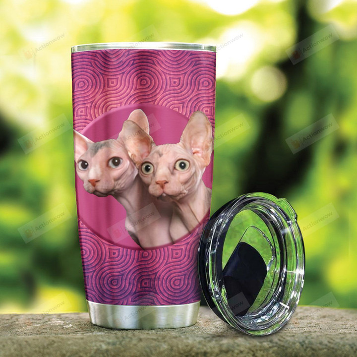 Sphynx Cat Staring At You Stainless Steel Tumbler, Tumbler Cups For Coffee/Tea, Great Customized Gifts For Birthday Christmas Thanksgiving
