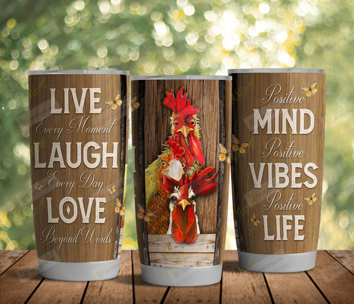 Chicken Laugh Everyday Stainless Steel Tumbler Perfect Gifts For Chicken Lover Tumbler Cups For Coffee/Tea, Great Customized Gifts For Birthday Christmas Thanksgiving