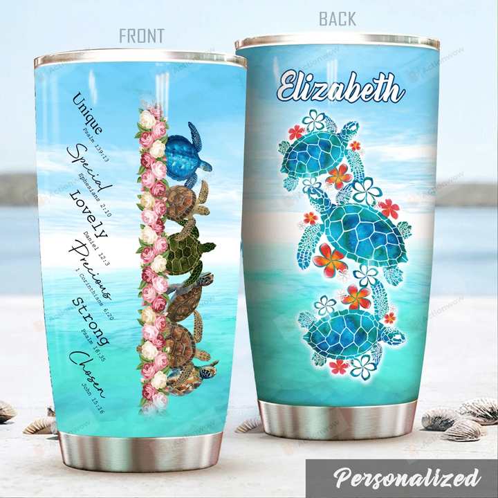 Personalized Turtle Strong Precious Chosen Stainless Steel Tumbler Perfect Gifts For Turtle Tumbler Cups For Coffee/Tea, Great Customized Gifts For Birthday Christmas Thanksgiving