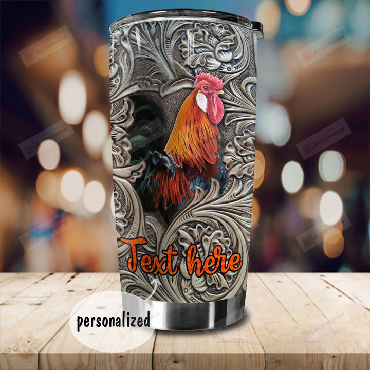 Personalized Rooster Stainless Steel Tumbler Perfect Gifts For Chicken Lover Tumbler Cups For Coffee/Tea, Great Customized Gifts For Birthday Christmas Thanksgiving