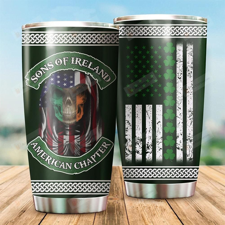 Sons Of Ireland St. Patrick's Day Stainless Steel Tumbler Perfect Gifts For Irish Lover Tumbler Cups For Coffee/Tea, Great Customized Gifts For Birthday Christmas Thanksgiving St. Patrick's Day