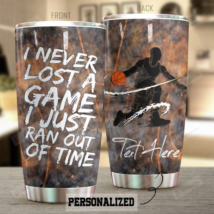 Personalized Basketball Player I Never Lost A Game Stainless Steel Tumbler Perfect Gifts For Basketball Lover Tumbler Cups For Coffee/Tea, Great Customized Gifts For Birthday Christmas Thanksgiving