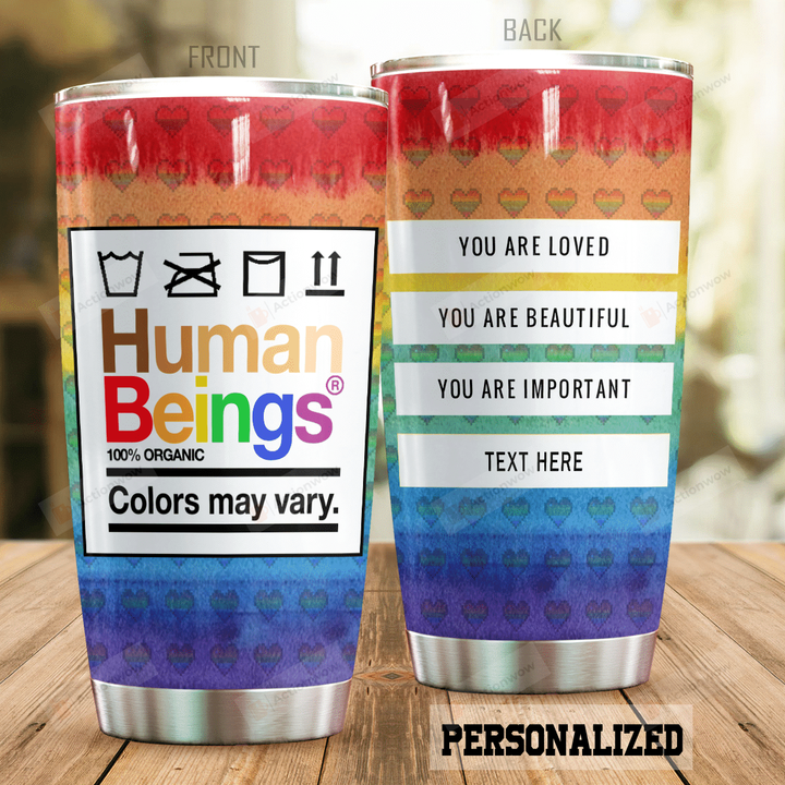 Personalized LGBT You Are Beautiful Stainless Steel Tumbler Perfect Gifts For LGBT Lover Tumbler Cups For Coffee/Tea, Great Customized Gifts For Birthday Christmas Thanksgiving